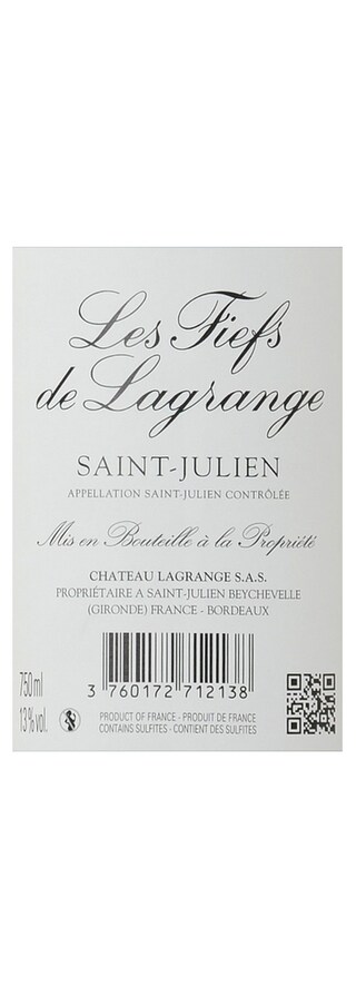 FR BORDEAUX SAINT JULIEN | Les Fiefs de Lagrange 2012 