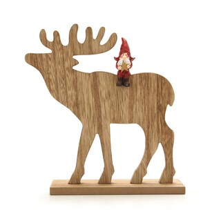 Delhaize | Cerf en bois/père Noël 