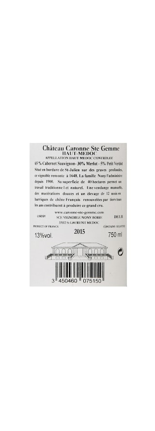 France - Frankrijk | Bordeaux - Haut Médoc | Château Caronne Ste Gemme 2015 Rouge 