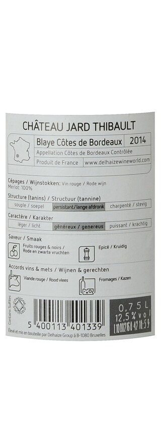 France - Frankrijk | FR Blaye Cd Bordeaux | Château Jard Thilbaut 2014 