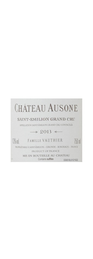 FR BORDEAUX SAINT EMILION | Château Ausone Grand Cru classé 2013 