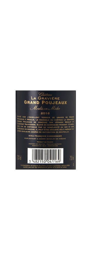 France - Frankrijk | Bordeaux - Moulis en Médoc | Château La Gravière Grand Poujeaux 2016 