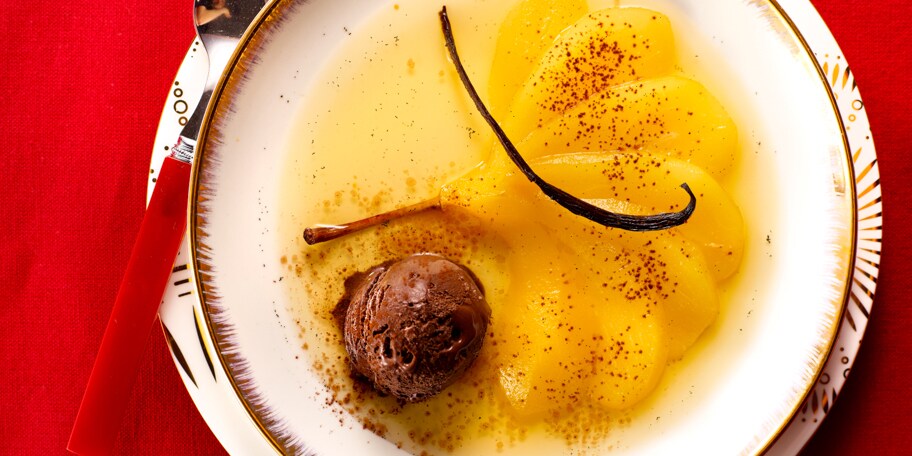 Peertjes met Monbazillac en vanille