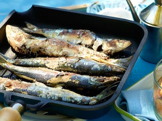 Sardines grillées chutney de courgettes et melon