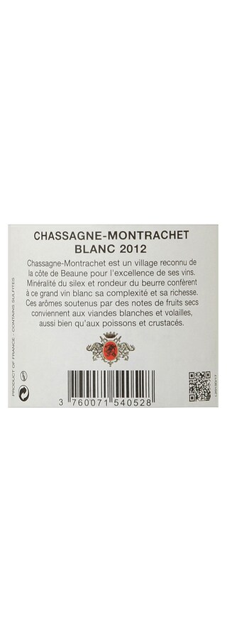 France - Frankrijk | Bourgogne - Côte de Beaune | Chassagne Montrachet 2012 Wit 