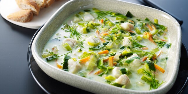 Soupe de poisson aux petits légumes