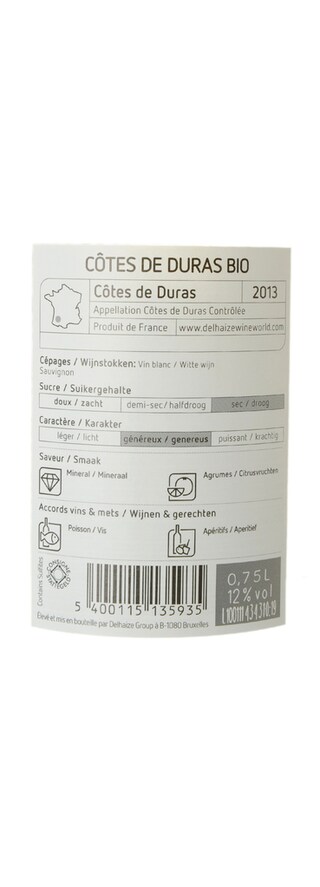 France - Frankrijk | Sud-Ouest - Côtes de Duras | Côtes de Duras wit | Bio 