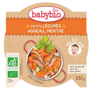 Babybio | Repas | Agneau Légumes | 12M | Bio 230 gr