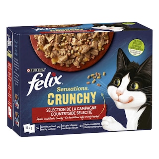 Felix | Aliment chat | Sensations | Viande+crunchy cr 