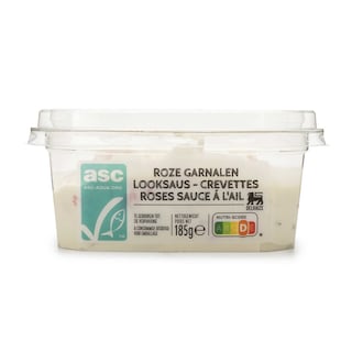 Delhaize | Crevettes | Roses-Tigrées | Sauce à l'ail | MSC 