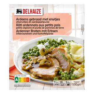 Delhaize | Rôti ardennais | Pois-Oignons-Purée 