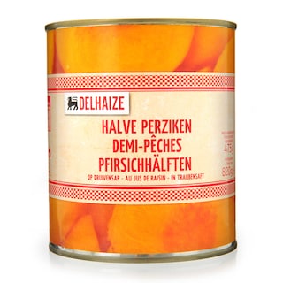 Delhaize | Demi-pêches | Jus de raisin 475 gr