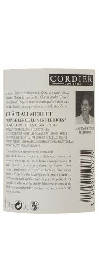 FR BORDEAUX BORDEAUX AC | Château Merlet wit 2014 