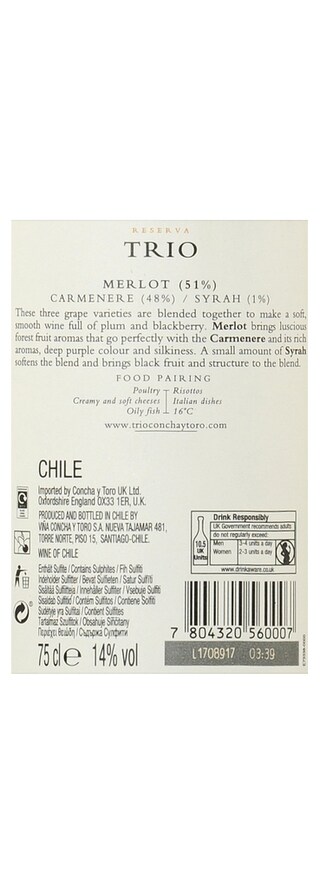 Chili | Casablanca Valley | Trio Carmenere Merlot Syrah 2016 