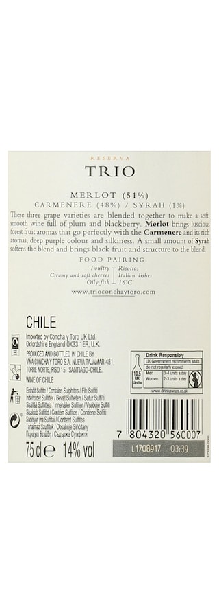 Chili | Casablanca Valley | Trio Carmenere Merlot Syrah 2016 