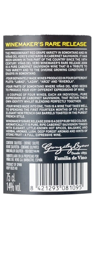 Espagne - Spanje | Somontano | Vinas Del Vero Winemaker's Rare Release 09 