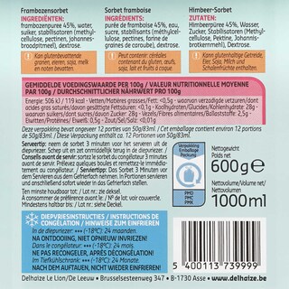 Delhaize | Sorbet | Framboos 