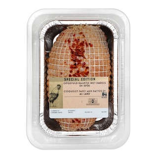 Delhaize | Coquelet farci | Dattes et lard 