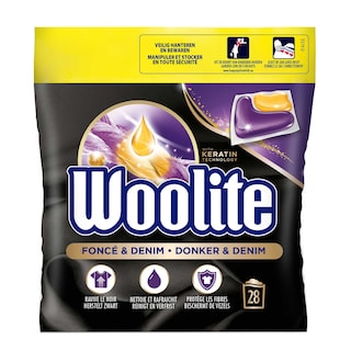 Woolite | Wasmiddel | Gel capsules | Zwart & donker | Keratine 