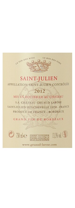 FR BORDEAUX SAINT JULIEN | Château Gruaud Laroze 2012 
