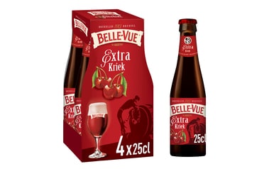 Belle-Vue | Bière Fruitée |Extra Kriek|4,3% ALC|Bouteille | 4 X 25 Cl ...