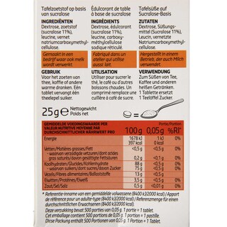Delhaize | Tablettes | edulcorantes | sucralose 