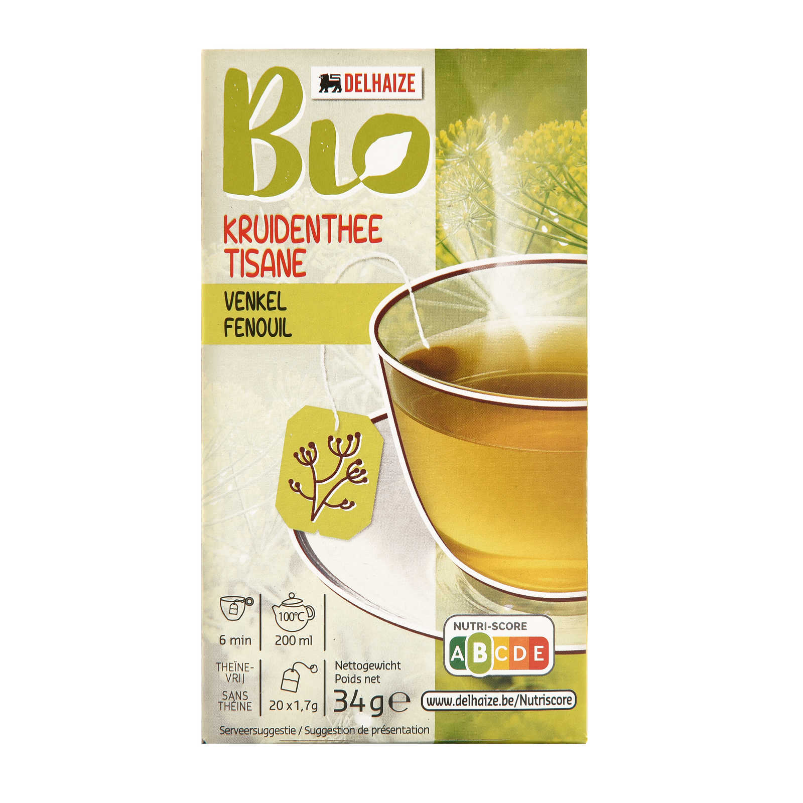 Delhaize Bio Tisane Fenouil Sachets Bio 20 X 17 Gr Delhaize 5352