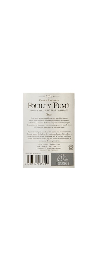 France - Frankrijk | Loire - Pouilly Fumé | Pouilly Fumé Cuvée Prestige 2018 