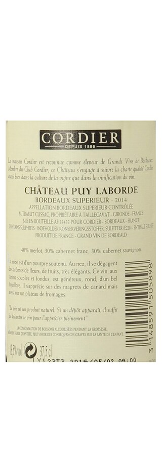 FR BORDEAUX SUPERIEUR | Château Puy Laborde 2013 