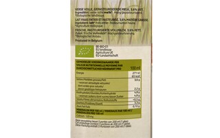 Delhaize | Bio | Lait | Frais | Entier | Bio 