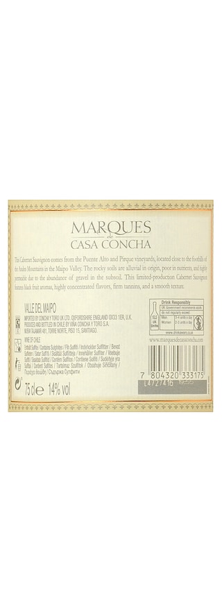 Chili | Maipo Valley | Marques Casa Cabernet Sauvignon CYT Rood 