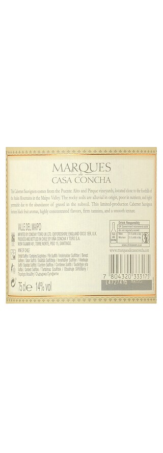 Chili | Maipo Valley | Marques Casa Cabernet Sauvignon CYT Rouge 