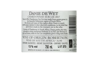 Afrique du Sud - Zuid-Afrika | Western Cape | Chardonnay sur Lie Danie De Wet Blanc 