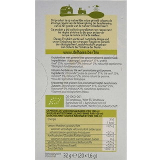 Delhaize | Bio | Kruidenthee | Slanke lijn | Zakjes | Bio 