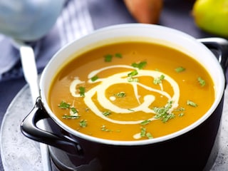 Vélouté van zoete aardappelen met peren