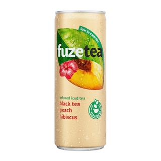 Fuze Tea | Black Tea | Zwarte thee | Niet bruisend | Perzik Hibiscus | Blik | Eco 