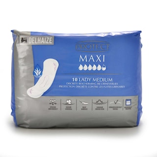 Delhaize | Protect|Urineverlies |matig tot zwaar | Maxi |Extra+ | Aloe Vera|10 pc 