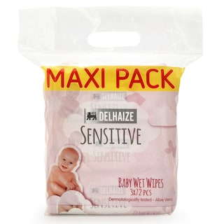 Delhaize | Babydoekjes | Baby | Vochtig | Sensitive | Maxi pack 