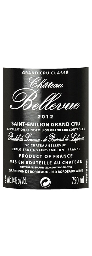 FR BORDEAUX SAINT EMILION GC | CHATEAU BELLEVUE 2012 