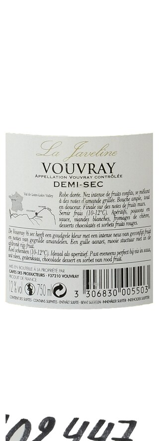 FR LOIRE VOUVRAY | Loire | La Javeline Demi-sec 2012 
