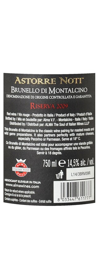 ITALIA - TOSCANA DOCG | Brunello di Montalcino Riserva Astorre Noti 2009 