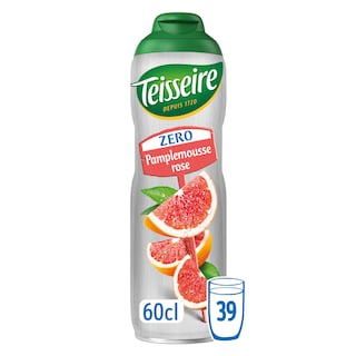 Teisseire | Zéro | Siroop | Roze pompelmoes | Zonder suiker 