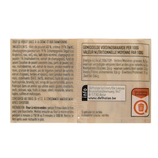 Delhaize | Poulet champignons 