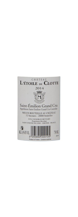France - Frankrijk | Bordeaux - Saint-Emilion GC | L'Etoile de Clotte Grand Cru 14 Rood 