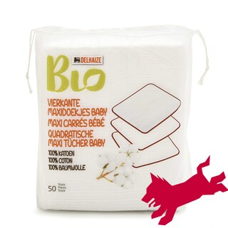 Delhaize | Bio | Maxi carrés | 100% Coton | Bio 