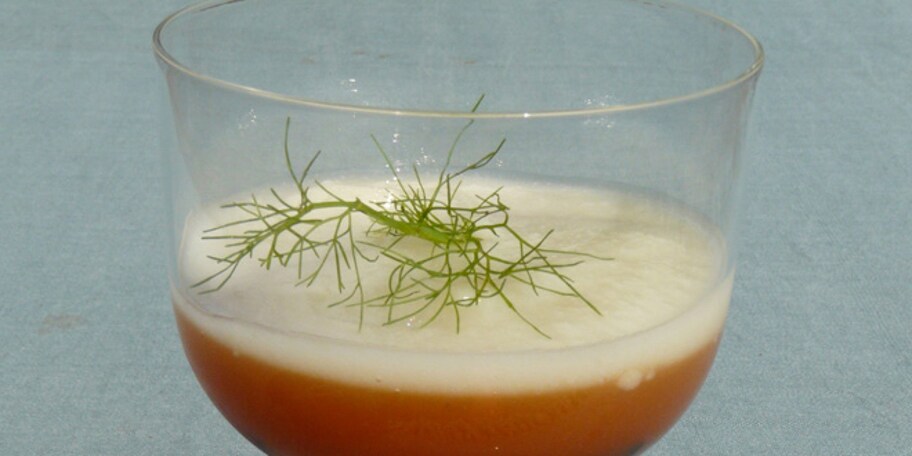 Verrine van haringeitjes met bloemkoolcrème