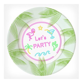 Happy Paper | Assiettes | Neon Azur | 23cm 