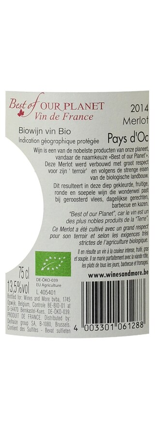 France - Frankrijk | Midi de la France - Oc IGP | Best Of Our Planet Merlot Rouge | Bio 