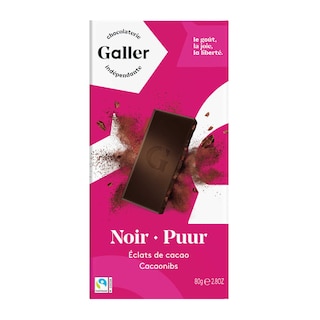 Galler | Chocolat | Tablette | Noir 70% | éclats de cacao | FT 80 gr
