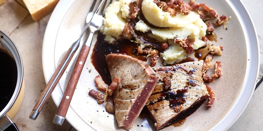 Steaks de thon au lard